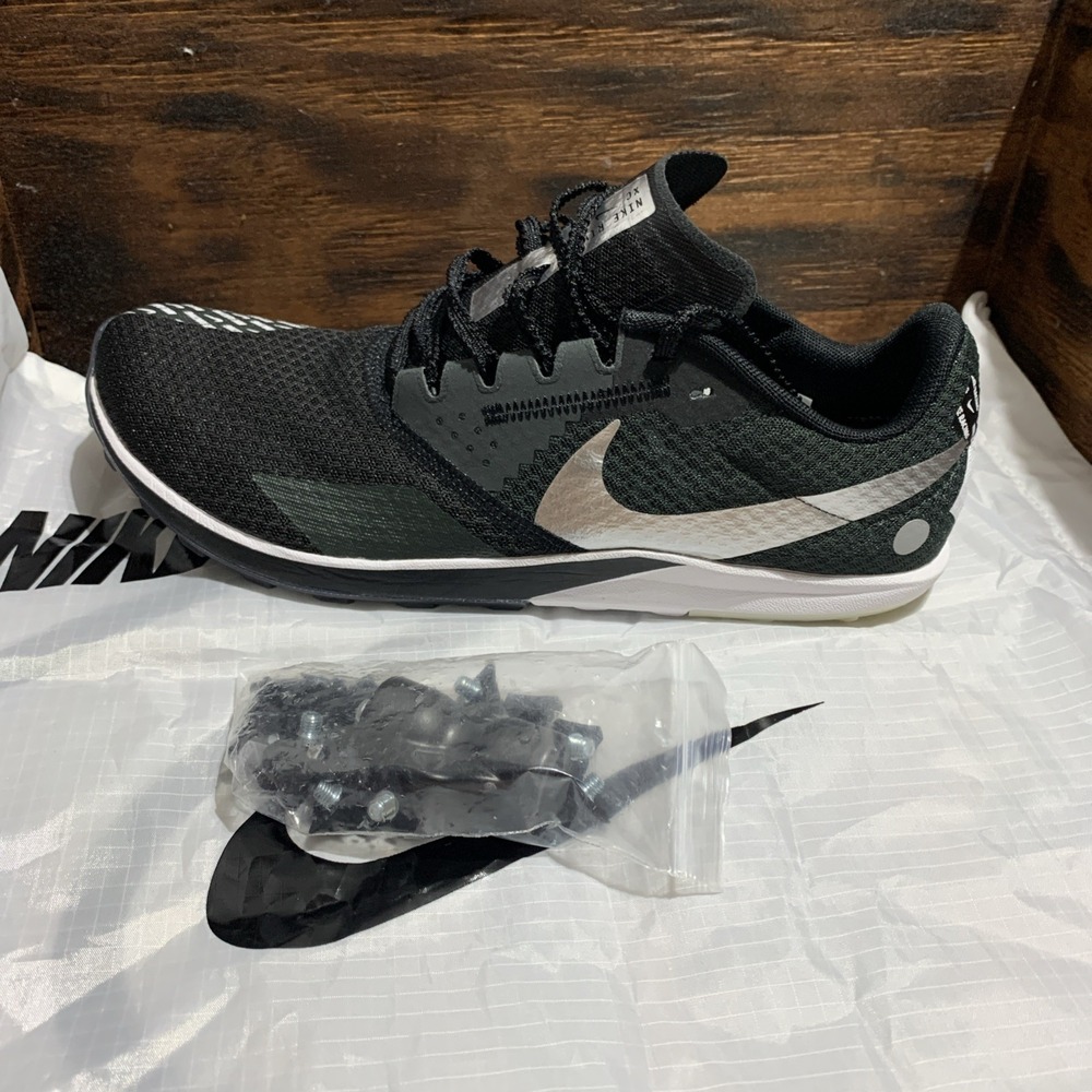 Nike‎ Zoom Rival XC6 Black 10 Metallic Silver Cross-Country Spike Track Shoes